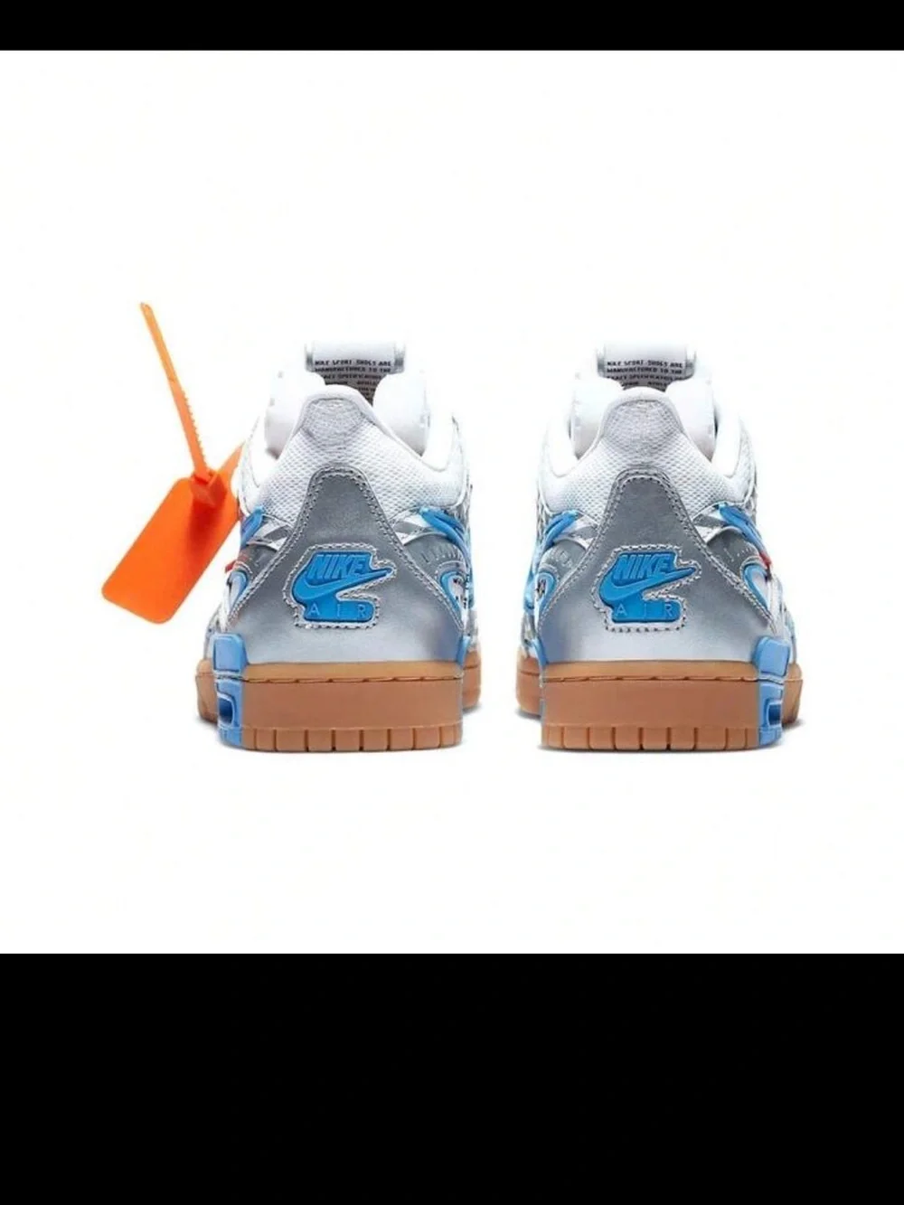 Nike Silver, Light Blue & Orange Low-Top Sneakers